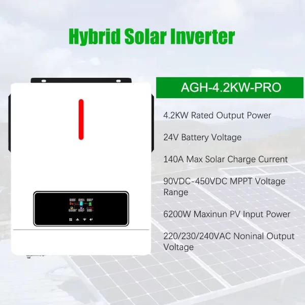 Pyrosolar 4.2KW Hybrid Solar Inverter 24V 500VDC 220V 120A MPPT Pure Sine Wave Inverter With BMS Solar Charger - Image 3