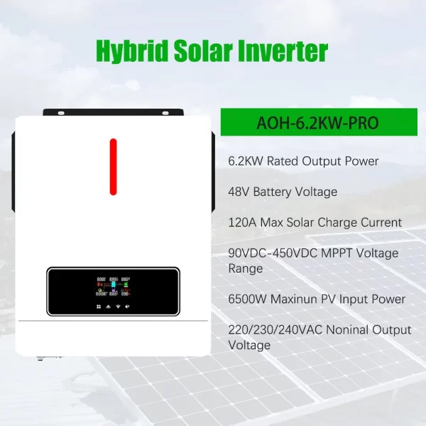 Pyrosolar 6.2KW Hybrid Solar Inverter 48V 500VDC MPPT Pure Sine Wave Inverter Battery Solar Inversor Home Inversor Solar Charge - Image 5