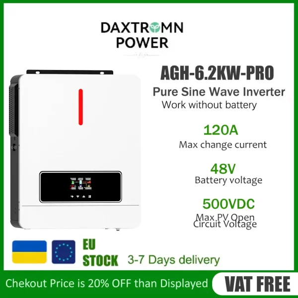 Pyrosolar 6.2KW Hybrid Solar Inverter 48V 500VDC MPPT Pure Sine Wave Inverter Battery Solar Inversor Home Inversor Solar Charge