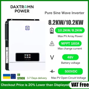 Pyrosolar 8.2KW 10.2KW Hybrid Solar Inverter 48V Hybrid with 2 MPPT 160A Pure Sine Wave 220V 500VDC Solar Charger Controller
