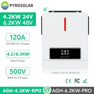 4.2KW 6.2KW Solar Hybrid Inverter 24vDC 48vDC AC 220V Dual Load Output Power MPPT 120A Pure Sine Wave Hybrid Charge Controller