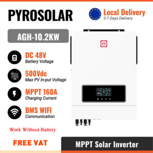 PYROSOLAR Hybrid Solar Inverter 10.2KW On-Grid/Off-Grid Input 48V 230VAC Pure Sine Wave Inverter With Dual MPPT 160A Solar Charger