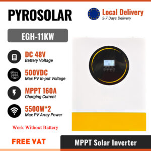 PYROSOLAR 11KW Solar Inverter Hybrid 48V Output/Input 230V On /Off Grid Inversor Built Dual MPPT 160A Solar Charge Controller