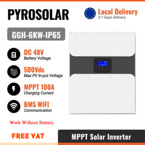 PYROSOLAR 6KW 48V Hybrid Solar Inverter 230V Pure Sine Wave Inverter 6000W Solar Inverter with IP65 Paralleling to Three Phase